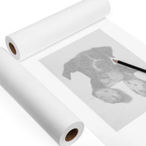 2 Rollen 30cm x 50m Transparentpapierrollen, Skizzierrollen 26g/m² Dünnes Papier Zeichenpapierrollen Musterpapier Architektenpapierrollen zum Zeichnen Skizzieren Verpacken von Ostergeschenken von Yoosso