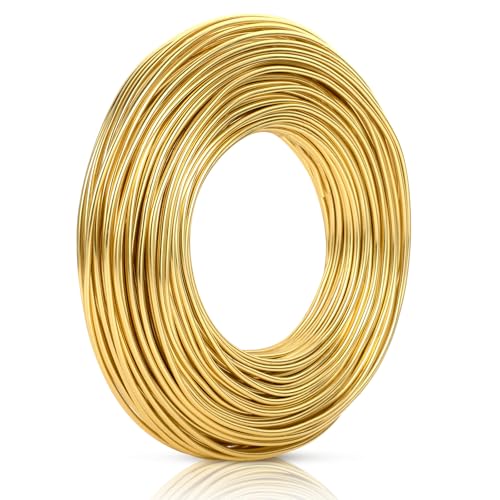 2mm x 30m Basteldraht Gold, Draht zum Basteln Schmuckdraht Aluminiumdraht Bindedraht Modellierdraht Draht Rostfrei für Schmuckherstellung Bastelarbeiten 2mm x 30m Basteldraht Gold, Draht zum Basteln Schmuckdraht Aluminiumdraht Bindedraht Modellierdraht Draht Rostfrei für Schmuckherstellung Bastelarbeiten von Yoosso
