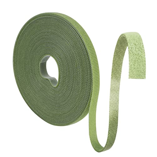 Yoosso 10m Pflanzenbinder Klettband, 10mm Pflanzenband Klettverschluss Selbstklebend Plant Ties Witterungsbeständig Kabelbinder Wiederverschließbar Kletterhilfe für Pflanzen(Grasgrün) von Yoosso