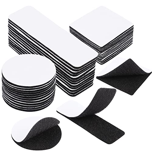 36 Stück Klettband Selbstklebend Extra Stark, 3 Stil Doppelseitiges Klettverschluss Selbstklebend Statt Bohren für Wände Boden Metalle Tür(Schwarz) von Yoosso