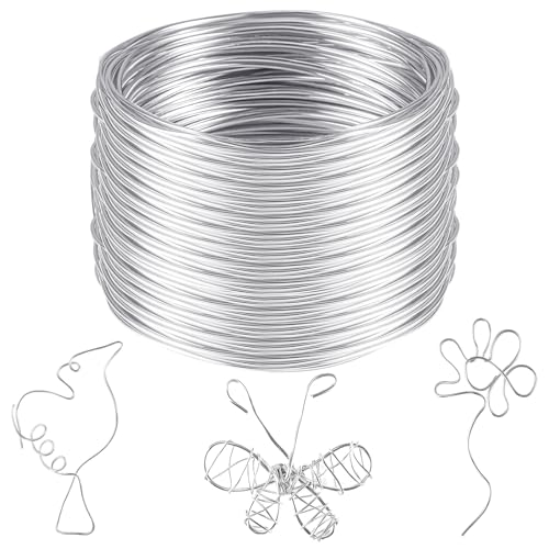Basteldraht 2mm x 50m, Aluminiumdraht Draht zum Basteln Silberdraht Schmuckdraht Aludraht für Bastelarbeiten Schmuckherstellung Handwerk von Yoosso