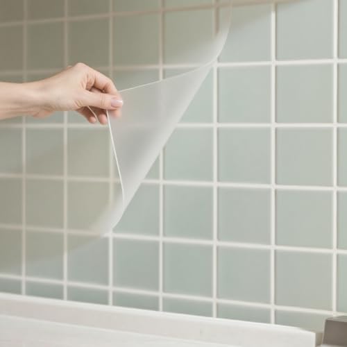 Matte Wandschutzfolie Selbstklebend，Elektrostatische Elefantenhaut Wandschutz Spritzschutz Wandfolie Protector für Küche，Mülleimer,Möbel,Büro, Schule, Kindergarten,Katzen, Hunde Klarsichtfolie von Yootiko