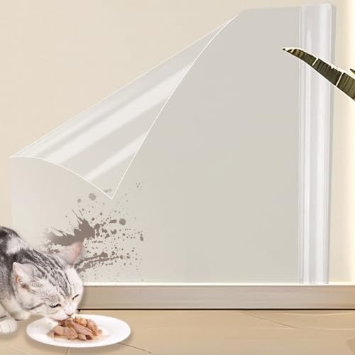 Transparent Wandschutzfolie Selbstklebend，Elektrostatische Elefantenhaut Wandschutz Spritzschutz Wandfolie Protector für Küche，Mülleimer,Möbel,Büro, Schule, Kindergarten,Katzen, Hunde Klarsichtfolie von Yootiko