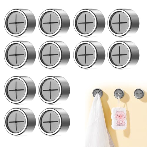 Yootiko KüChenhandtuchhalter Kreuzform, 12er-Set Haken FüR SpüLlappen GeschirrtüCher, Wandmontiert Ohne Bohren Platzsparend Stabil von Yootiko