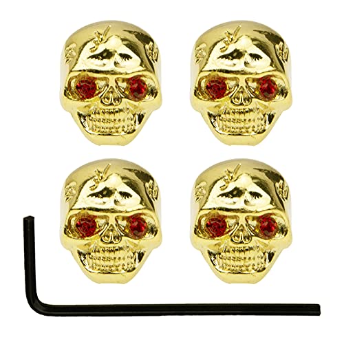 Yootones 4 x E-Gitarren-Schädelknöpfe, Lautstärketon, Schädelkopf, kompatibel mit E-Gitarre, Bass, Ersatzteile (Gold) von Yootones
