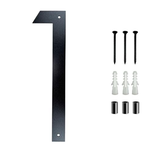 10/12 Zoll schwebende Hausnummern aus modernem Metall, Edelstahl, schwarze Türnummer, Briefkasten-Adressschild mit Schrauben, für Apartment-Wanddekoration, Garten, Haus, Café, Wohnstraße(1,12In) von Yooumilife