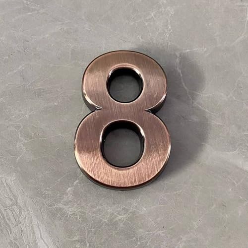 2 Zoll Selbstklebende Hausnummern Aufkleber 5 cm Moderne Türnummer Bronze/Silber Briefkasten Adressschild, für Wanddekoration Garten Wohnung Café Hotel Büro Straße Zimmer Hof Außenbereich(Bronze 8) 2 Zoll Selbstklebende Hausnummern Aufkleber 5 cm Moderne Türnummer Bronze/Silber Briefkasten Adressschild, für Wanddekoration Garten Wohnung Café Hotel Büro Straße Zimmer Hof Außenbereich(Bronze 8) von Yooumilife