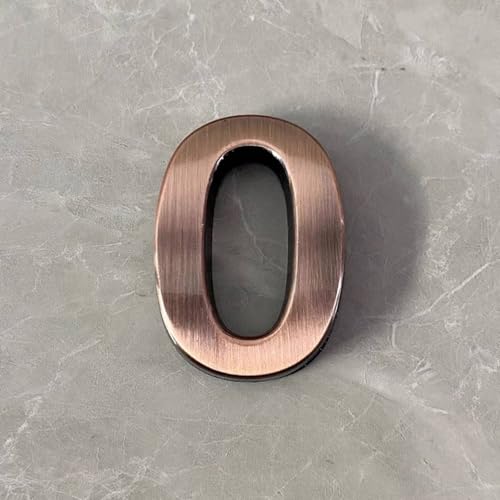 2 Zoll Selbstklebende Hausnummern Aufkleber 5 cm Moderne Türnummer Bronze/Silber Briefkasten Adressschild, für Wanddekoration Garten Wohnung Café Hotel Büro Straße Zimmer Hof Außenbereich(Bronze 0) von Yooumilife