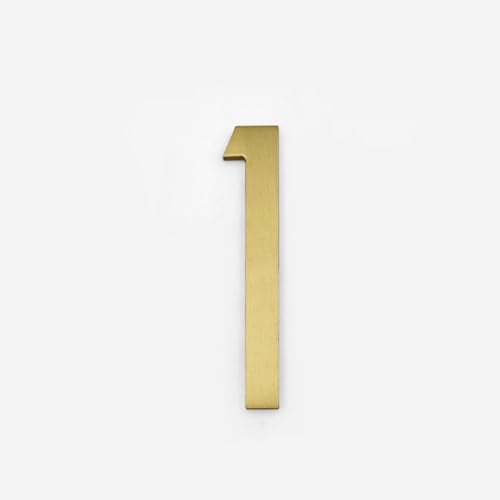 3 Zoll Hausnummern Modernes Metall Messing Türnummer 8cm Goldene Briefkasten Adresse Schild Außen Dekorativ, Für Wanddekoration Hotel Garten Zimmer Apartment Café Büro Schild Hof Straße(1) von Yooumilife