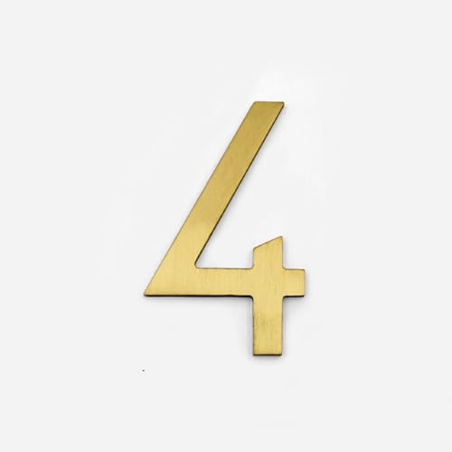 3 Zoll Hausnummern Modernes Metall Messing Türnummer 8cm Goldene Briefkasten Adresse Schild Außen Dekorativ, Für Wanddekoration Hotel Garten Zimmer Apartment Café Büro Schild Hof Straße(4) von Yooumilife