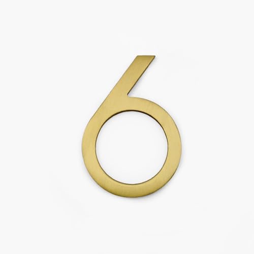 3 Zoll Hausnummern Modernes Metall Messing Türnummer 8cm Goldene Briefkasten Adresse Schild Außen Dekorativ, Für Wanddekoration Hotel Garten Zimmer Apartment Café Büro Schild Hof Straße(6) von Yooumilife