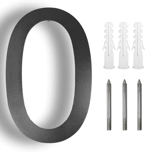 5/6/8/10 Zoll Schwebende Hausnummern Mit Schrauben Modernes Metall-Türnummern-Schild Aus Edelstahl, Schwarzes Adressschild Für Briefkästen, Für Apartment, Garten, Wanddekoration, Hof(0,5In) von Yooumilife