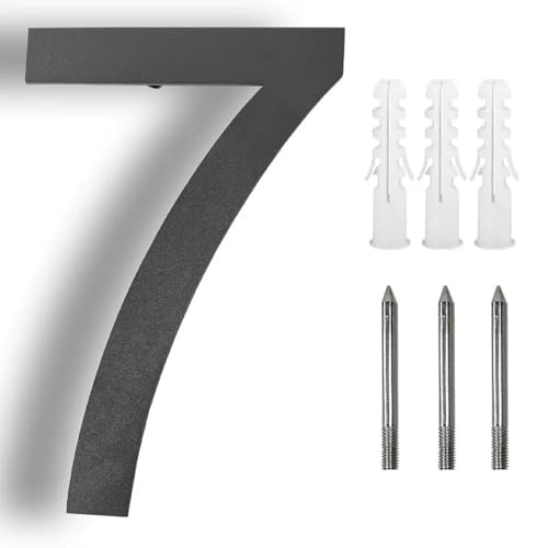5/6/8/10 Zoll Schwebende Hausnummern Mit Schrauben Modernes Metall-Türnummern-Schild Aus Edelstahl, Schwarzes Adressschild Für Briefkästen, Für Apartment, Garten, Wanddekoration, Hof(7,8In) von Yooumilife