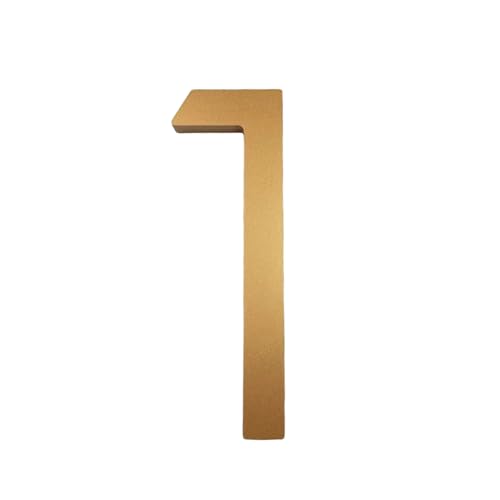 6 Zoll Schwebende Hausnummern Mit Schrauben Moderne Acryl-Türnummer 152 Mm Postkasten-Adressen-Schild In Gold/Silber/Schwarz, Für Wohnung, Wanddekoration, Büro, Garten, Hotel, Hof(Gold 1) von Yooumilife