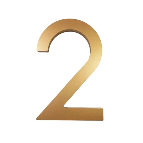 6 Zoll Schwebende Hausnummern Mit Schrauben Moderne Acryl-Türnummer 152 Mm Postkasten-Adressen-Schild In Gold/Silber/Schwarz, Für Wohnung, Wanddekoration, Büro, Garten, Hotel, Hof(Gold 2) von Yooumilife