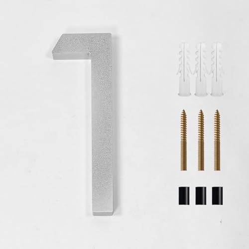 6 Zoll Schwebende Hausnummern Mit Schrauben Moderne Acryl-Türnummer 152 Mm Postkasten-Adressen-Schild In Gold/Silber/Schwarz, Für Wohnung, Wanddekoration, Büro, Garten, Hotel, Hof(Silver 1) von Yooumilife