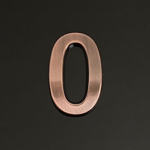 Selbstklebende Hausnummer Aufkleber 1,4/2/3/4 Zoll, Moderne ABS-Türnummer, Bronzefarbens Postfach-Adresse, Für Zimmer-Wanddekoration, Hotel, Apartment, Büro, Dekorativer Garten, Café(0,1.4In) von Yooumilife