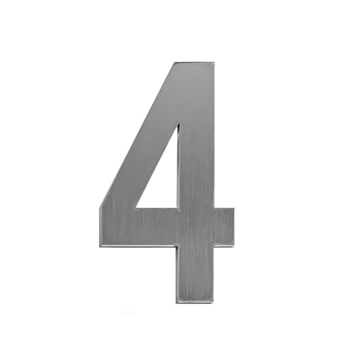 Selbstklebende Hausnummer Aufkleber 2/3/3,5 Zoll Moderne Metall-Edelstahl-Türnummer Silber/Schwarz Briefkasten-Adresse-Schild, Für Wanddekoration, Apartment, Zimmer, Büro, Hotel, Café(Silver 4,3.5In) Selbstklebende Hausnummer Aufkleber 2/3/3,5 Zoll Moderne Metall-Edelstahl-Türnummer Silber/Schwarz Briefkasten-Adresse-Schild, Für Wanddekoration, Apartment, Zimmer, Büro, Hotel, Café(Silver 4,3.5In) von Yooumilife