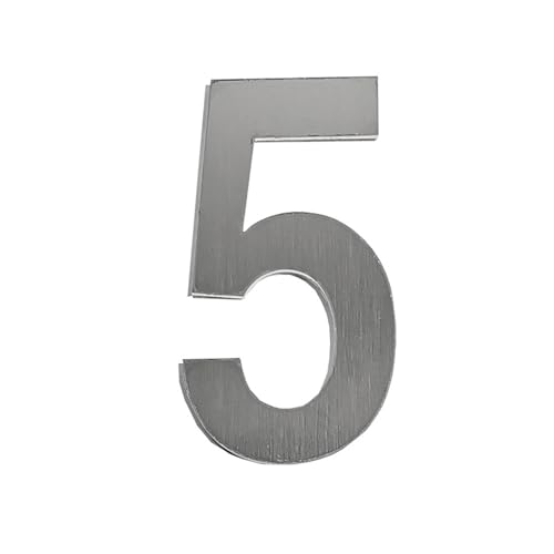 Selbstklebende Hausnummer Aufkleber 2/3/3,5 Zoll Moderne Metall-Edelstahl-Türnummer Silber/Schwarz Briefkasten-Adresse-Schild, Für Wanddekoration, Apartment, Zimmer, Büro, Hotel, Café(Silver 5,2In) Selbstklebende Hausnummer Aufkleber 2/3/3,5 Zoll Moderne Metall-Edelstahl-Türnummer Silber/Schwarz Briefkasten-Adresse-Schild, Für Wanddekoration, Apartment, Zimmer, Büro, Hotel, Café(Silver 5,2In) von Yooumilife