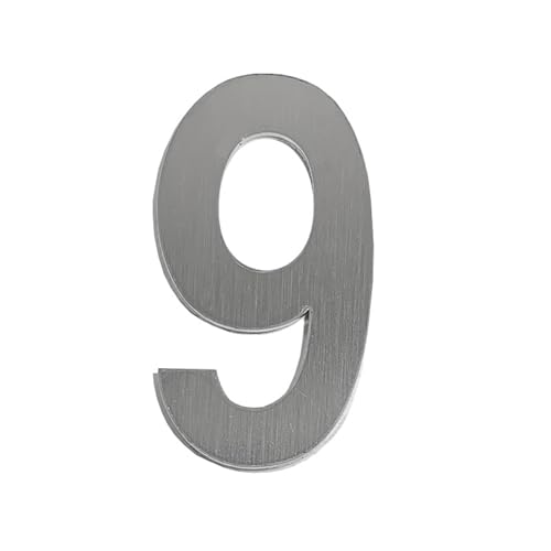 Selbstklebende Hausnummer Aufkleber 2/3/3,5 Zoll Moderne Metall-Edelstahl-Türnummer Silber/Schwarz Briefkasten-Adresse-Schild, Für Wanddekoration, Apartment, Zimmer, Büro, Hotel, Café(Silver 9,3.5In) Selbstklebende Hausnummer Aufkleber 2/3/3,5 Zoll Moderne Metall-Edelstahl-Türnummer Silber/Schwarz Briefkasten-Adresse-Schild, Für Wanddekoration, Apartment, Zimmer, Büro, Hotel, Café(Silver 9,3.5In) von Yooumilife
