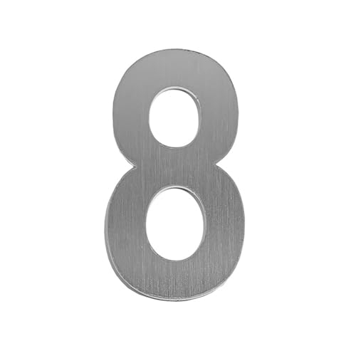 Selbstklebende Hausnummer Aufkleber 2/3/3,5 Zoll Moderne Metall-Edelstahl-Türnummer Silber/Schwarz Briefkasten-Adresse-Schild, Für Wanddekoration, Apartment, Zimmer, Büro, Hotel, Café(Silver 8,3In) Selbstklebende Hausnummer Aufkleber 2/3/3,5 Zoll Moderne Metall-Edelstahl-Türnummer Silber/Schwarz Briefkasten-Adresse-Schild, Für Wanddekoration, Apartment, Zimmer, Büro, Hotel, Café(Silver 8,3In) von Yooumilife