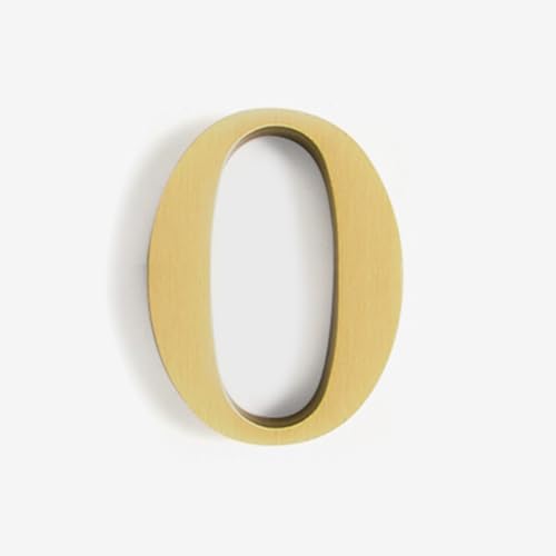 Selbstklebende Hausnummern-Aufkleber, 2/2,5 Zoll, Modernes Metall, Messing, Türnummer, Goldene Briefkasten-Adresse, Für Wanddekoration, Hotelzimmer, Apartment, Außenbereich, Garten(0,2In) von Yooumilife