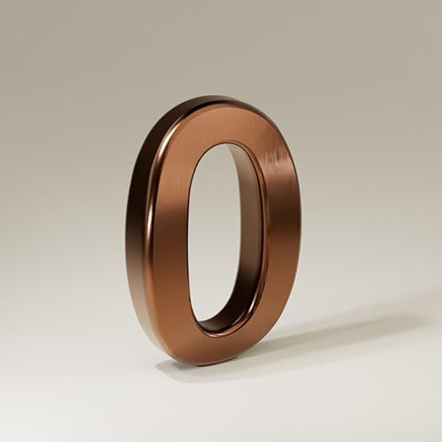 Selbstklebende Hausnummern Aufkleber 1,4/2/3/4 Zoll, Moderne ABS Türnummer, Gold/silber/bronze, Briefkasten-Adressschild, Dekorativ Für Den Außenbereich, Für Raumwanddekoration(Bronze 0,2In) von Yooumilife