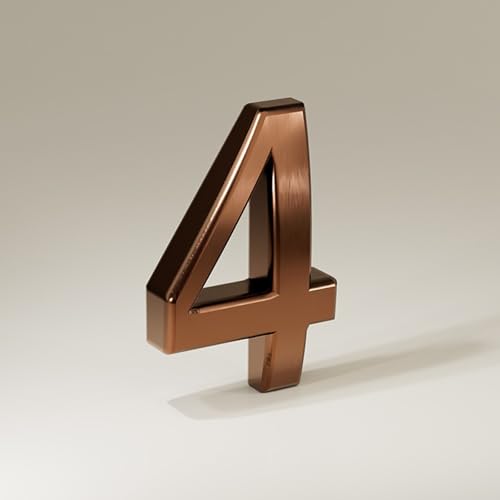 Selbstklebende Hausnummern Aufkleber 1,4/2/3/4 Zoll, Moderne ABS Türnummer, Gold/silber/bronze, Briefkasten-Adressschild, Dekorativ Für Den Außenbereich, Für Raumwanddekoration(Bronze 4,2In) von Yooumilife