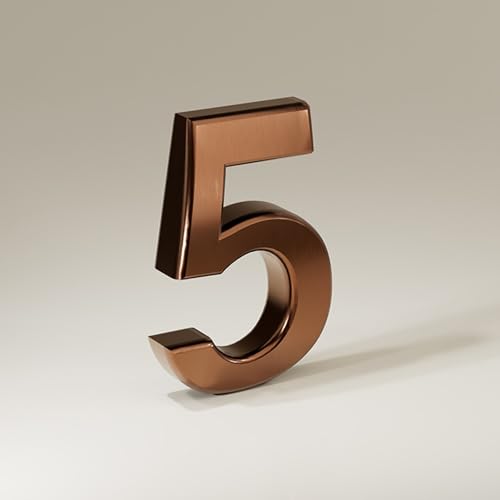 Selbstklebende Hausnummern Aufkleber 1,4/2/3/4 Zoll, Moderne ABS Türnummer, Gold/silber/bronze, Briefkasten-Adressschild, Dekorativ Für Den Außenbereich, Für Raumwanddekoration(Bronze 5,2In) von Yooumilife