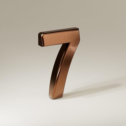 Selbstklebende Hausnummern Aufkleber 1,4/2/3/4 Zoll, Moderne ABS Türnummer, Gold/silber/bronze, Briefkasten-Adressschild, Dekorativ Für Den Außenbereich, Für Raumwanddekoration(Bronze 7,2In) von Yooumilife