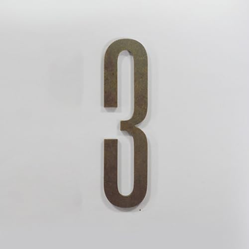 Selbstklebende Hausnummern Aufkleber 2,75 Zoll Moderne Metall Türnummer Bronze Adresse Briefkasten Buchstaben Schild Außen Dekorativ, Für Hotelzimmer Büro Apartment Café Garten(3) von Yooumilife