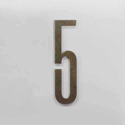 Selbstklebende Hausnummern Aufkleber 2,75 Zoll Moderne Metall Türnummer Bronze Adresse Briefkasten Buchstaben Schild Außen Dekorativ, Für Hotelzimmer Büro Apartment Café Garten(5) von Yooumilife