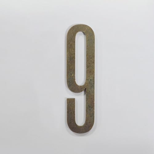 Selbstklebende Hausnummern Aufkleber 2,75 Zoll Moderne Metall Türnummer Bronze Adresse Briefkasten Buchstaben Schild Außen Dekorativ, Für Hotelzimmer Büro Apartment Café Garten(9) von Yooumilife