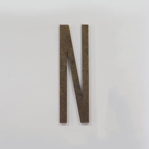 Selbstklebende Hausnummern Aufkleber 2,75 Zoll Moderne Metall Türnummer Bronze Adresse Briefkasten Buchstaben Schild Außen Dekorativ, Für Hotelzimmer Büro Apartment Café Garten(N) von Yooumilife