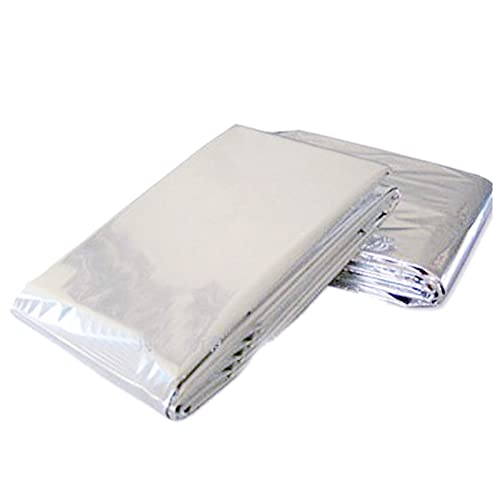 Yoowish Notfalldecke Survival Reflektierende Thermo-Erste-Hilfe-Foliendecke Silber Notfall-Thermodecken für Outdoor, Wandern, Marathons 130 x 210 cm von Yoowish
