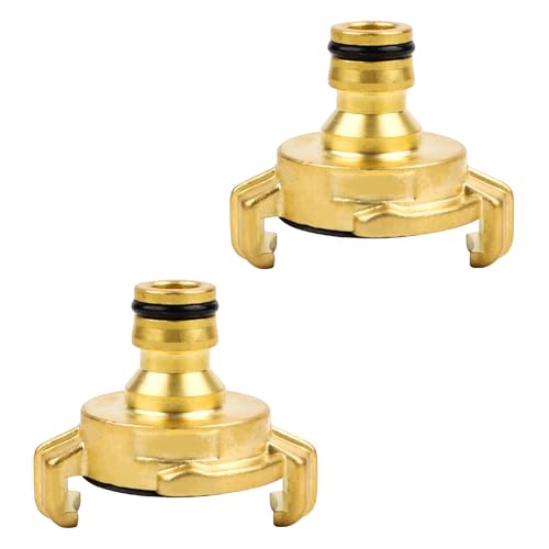 2 Stück Gartenschlauch Schnellkupplungen, Schnellkupplung mit 1/2 Zoll Kompatibel Ausführung Messing System für Klauenkupplung Verbinder Wasserhahn Schlauchverbinder Aussengewinde Schlauchanschluss von Yooyan