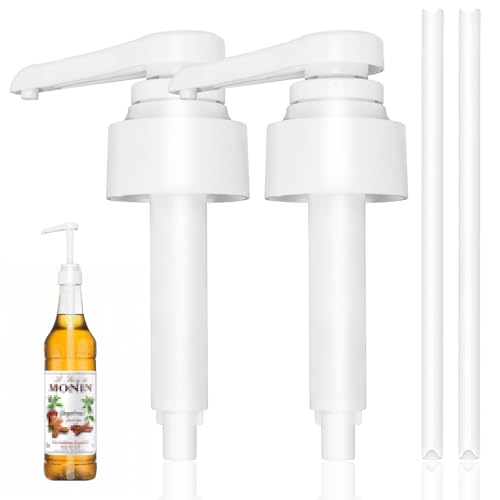 Dosierpumpe Sirup, 2 Stuck Pumpspender Set, Wiederverwendbar Pumpenspender für Glaskannen oder Plastikflaschen, Kompatibel 1L Monin Sirup Pumpe,Einmal Drücken 10 ml Dosierpumpe Sirup, 2 Stuck Pumpspender Set, Wiederverwendbar Pumpenspender für Glaskannen oder Plastikflaschen, Kompatibel 1L Monin Sirup Pumpe,Einmal Drücken 10 ml von Yooyan