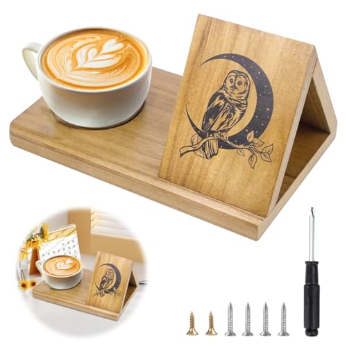 Kleines Lese Bücherregal, Holz Dreieckiger Buchhalter, Premium Minimalistisches Bücherregal für Schlafzimmer Nachttisch Büroschreibtisch, Leseständer für Kaffee und Buchliebhaber-Geschenke von Yooyan