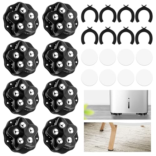 Möbelrollen Klein Kugelrollen Schwerlast für Möbel Sselbstklebendes,Universal 360 Moving Wheels 4 Stück Rollen mit Je 5 Kugeln Küchengeräte Selbstklebendes Tragfähigkeit 150kg Rollen von Yooyan