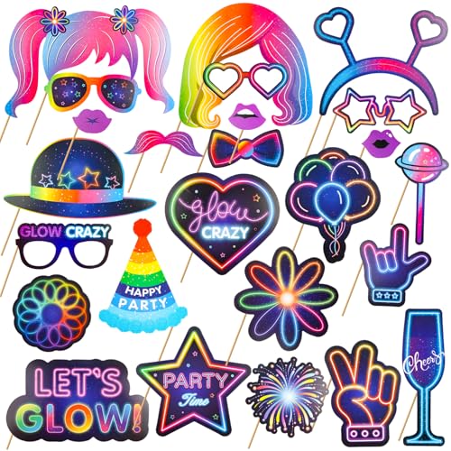 Yooyan 25 Stück Fotobox Accessoires Neon, Requisiten Glow, Party Zubehör, Fotobox Accessoires für Geburtstag, Karneval, Hochzeit, Weihnachtsparty, Disco Party Zubehör Deko Gadgets Yooyan 25 Stück Fotobox Accessoires Neon, Requisiten Glow, Party Zubehör, Fotobox Accessoires für Geburtstag, Karneval, Hochzeit, Weihnachtsparty, Disco Party Zubehör Deko Gadgets von Yooyan