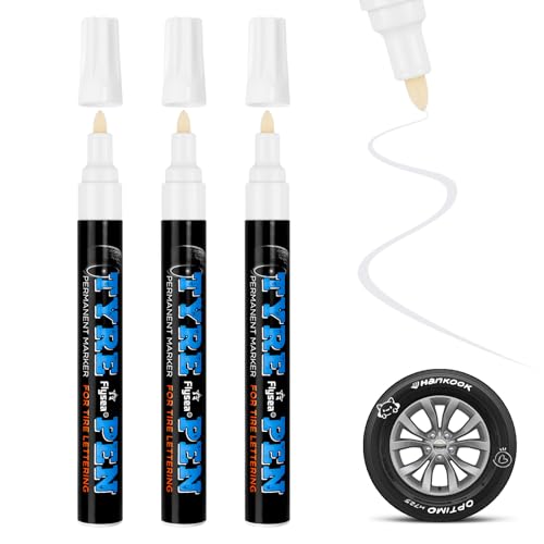 Yooyan 3 Stück Auto Reifen Stift Weiß, Wasserfest Auto Reifenmarker, Hohe Kapazität Reifenstift, Ölbasierter Reifenstift für Auto Motorrad Reifen Graffiti Yooyan 3 Stück Auto Reifen Stift Weiß, Wasserfest Auto Reifenmarker, Hohe Kapazität Reifenstift, Ölbasierter Reifenstift für Auto Motorrad Reifen Graffiti von Yooyan