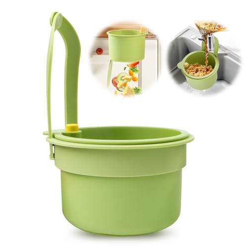 Yooyan Sieb für Spülbecken, Snap-Button Spülbecken Sieb Wasserhahn Hängend, Abnehmbar mit Snap-Button, ohne Hände zu verschmieren, für Waschen/Organizer in Spüle Küche (Grün) von Yooyan