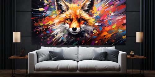 Diamond Painting Bunter Fuchs Diamond Painting Erwachsene, Groß xxl 120 X 60 cm, 5D Diamant Painting Bilder, DIY Malen Nach Zahlen Erwachsene, Crystal Arts Craft, Wand Deko Aesthetic Geschenke,C58 von Yooyixi