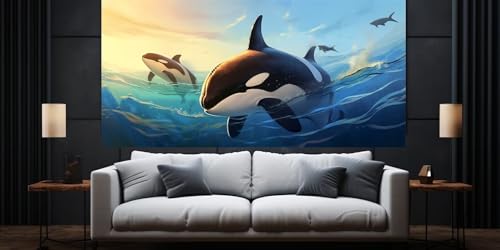 Diamond Painting Orca Diamond Painting Erwachsene, Groß xxl 100 X 50 cm, 5D Diamant Painting Bilder, DIY Daiming Panting, Malen Nach Zahlen Erwachsene, Crystal Arts Craft, Wand Deko Aesthetic,C230 von Yooyixi