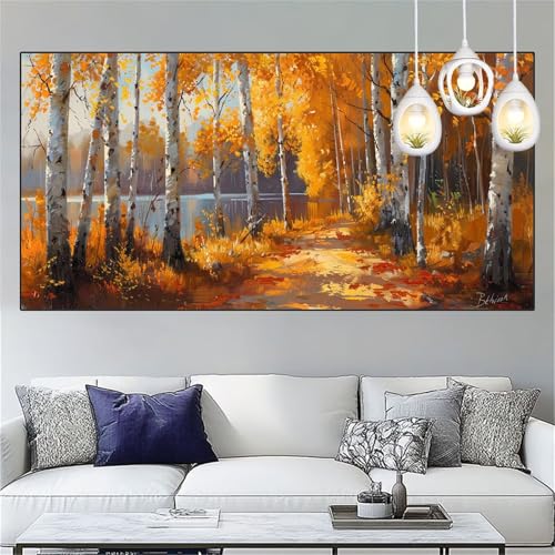 Herbst Diamond Painting Erwachsene 40x80cm Diamant Painting Bilder Baum Diamant Malerei Set,Vollbohrer Crystal Art Stickerei Kreuzstich Mosaik Bastelset Erwachsene für Home Dekor Geschenke YC-199 von Yooyixi