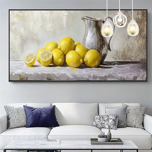 Malen Nach Zahlen Erwachsene Zitrone Malen Nach Zahlen Kinder Teekanne Paint by Numbers for Anfänger Mit Pinseln/Acrylfarbe,DIY Farbe Leinwand Ölgemälde Kits Basteln set,Geschenk [Ohne Rahmen] XYY-884 von Yooyixi