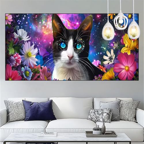 Sternenhimmel Diamond Painting Erwachsene 40x80cm Diamant Painting Bilder Katze Diamant Malerei Set,Vollbohrer Crystal Art Stickerei Kreuzstich Bastelset Erwachsene für Home Dekor Geschenke YC-209 von Yooyixi