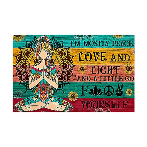 Yooyu I'm Mostly Peace Love and Light Leinwand Gemälde Poster und Drucke Yoga Meditation Wandkunst Bilder für Wohnzimmer Dekor 70x90cm(28x35in) Rahmenlos von Yooyu