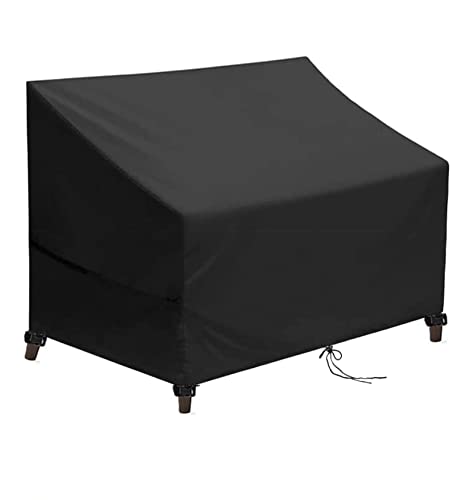 Yooyu Schutzhülle für Gartencouch, wasserdichte 420D Oxford Stoffbezug, Gartenbank Abdeckung 2 Sitzer für Bank Gartenmöbel Gartensofa-180x70x70cm-Schwarz von Yooyu