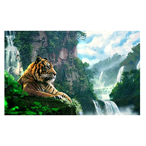 Yooyu Tiger Nature Landscape Canvas Painting Animal Quadro Dekorative Poster und Drucke Wall Art Picture for Living Room Decor 80x140cm(31x55in) with frame von Yooyu